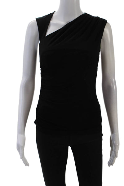Kokun Women's Round Neck Long Sleeves Waffle Knit Pullover Sweater Black Size XS