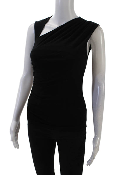 Kokun Women's Round Neck Long Sleeves Waffle Knit Pullover Sweater Black Size XS