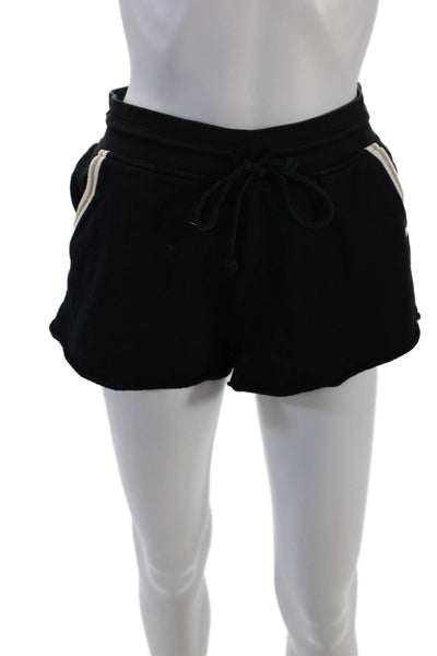 Joie Women's Drawstring Waist Pockets Roll Hem Casual Shorts Black Size XS