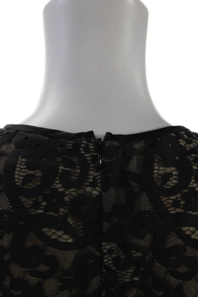 ERIN Erin Fetherston Women's Short Sleeves Lace Trim Shorts Romper Black Size 0