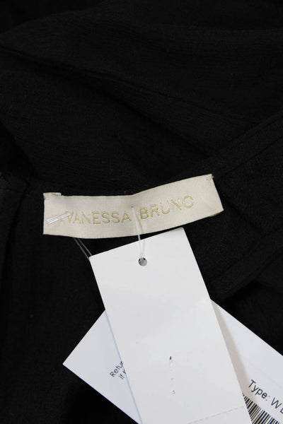 Vanessa Bruno Women's Sleeveless Round Neck Wrap Ruched Mini Dress Black Size 36