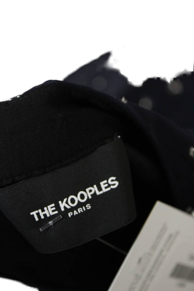 The Kooples Women's Hook Closure Ruffle Lined Tiered Mini Skirt Blue Size XS
