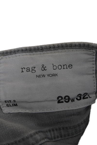 Rag & Bone Mens Cotton Denim Five Pocket Slim Fit Jeans Gray Size 29X32