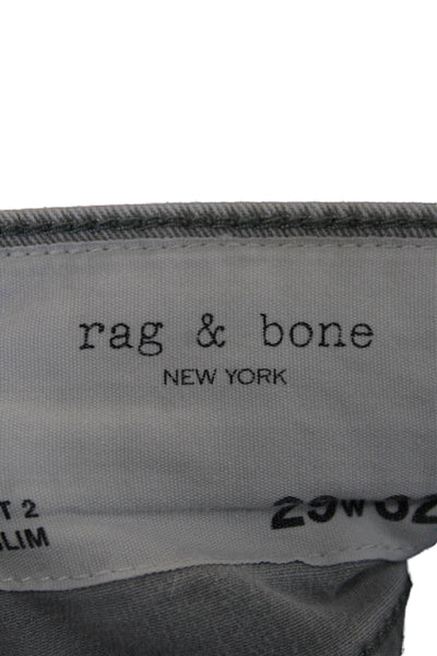 Rag & Bone Mens Cotton Five Pocket Button Closure Slim Fit Jeans Gray Size 29X32