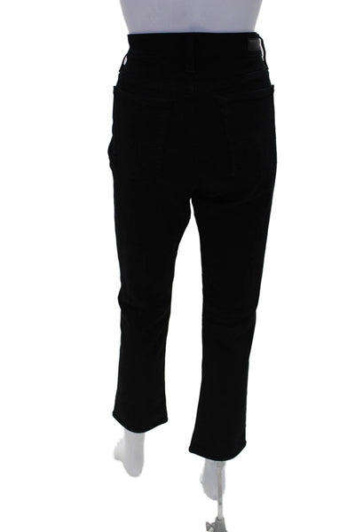 AG Adriano Goldschmied Womens Cotton Mari High-Rise Straight Jeans Black Size 30