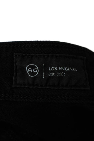 AG Adriano Goldschmied Womens Cotton Mari High-Rise Straight Jeans Black Size 30