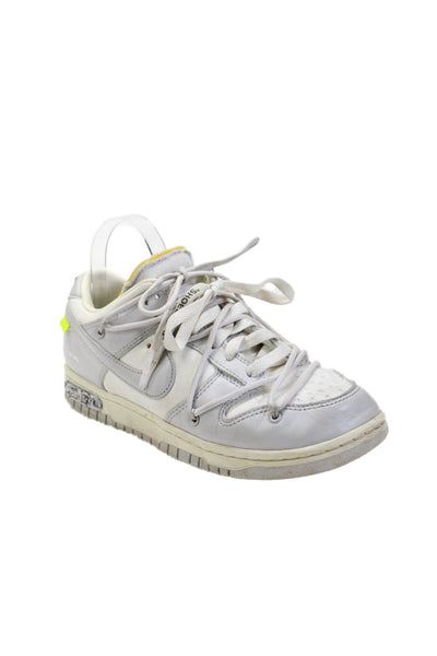 Nike x Off White Womens Lace Up Low Top Basketball Sneakers White Gray Size 9