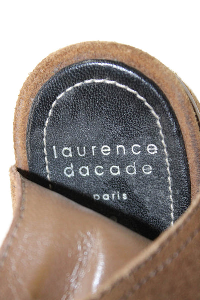 Laurence Dacade Womens Block Heel Triple Buckle Sandals Brown Suede Size 39.5