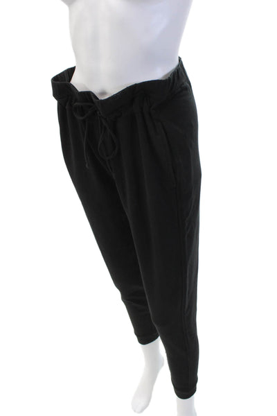 Patrick Assaraf Womens High Rise Sweatpants Black Cotton Blend Size Small