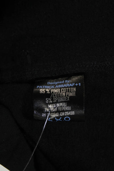 Patrick Assaraf Womens High Rise Sweatpants Black Cotton Blend Size Small