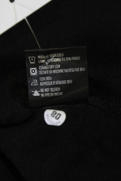 Patrick Assaraf Womens High Rise Sweatpants Black Cotton Blend Size Small