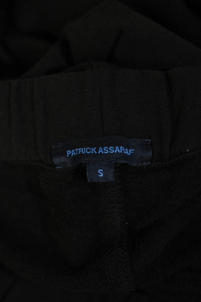 Patrick Assaraf Womens High Rise Sweatpants Black Cotton Blend Size Small