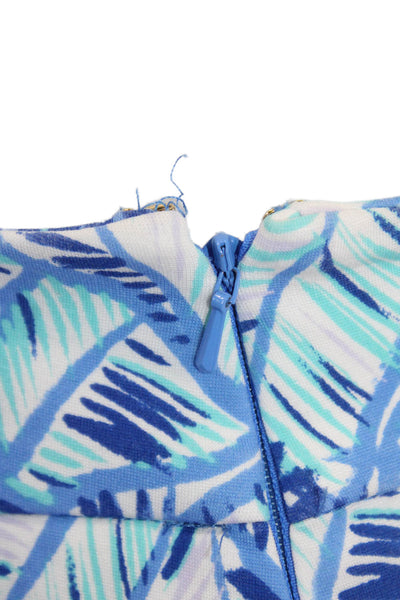 Lilly Pulitzer Women's Hook Closure Flat Front Printed Casual Shorts Blue Size 6