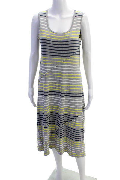 Sonia Rykiel Women's Round Neck Sleeveless Maxi Multicolor Striped Dress Size S