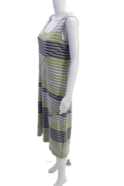 Sonia Rykiel Women's Round Neck Sleeveless Maxi Multicolor Striped Dress Size S
