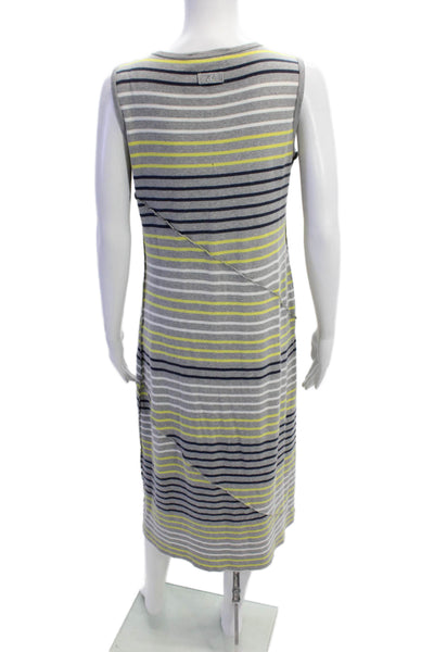 Sonia Rykiel Women's Round Neck Sleeveless Maxi Multicolor Striped Dress Size S