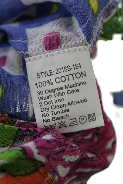 Antica Sartoria By Giacomo Cinque Womens Check Fruit Shirt Blue Multi Size Small