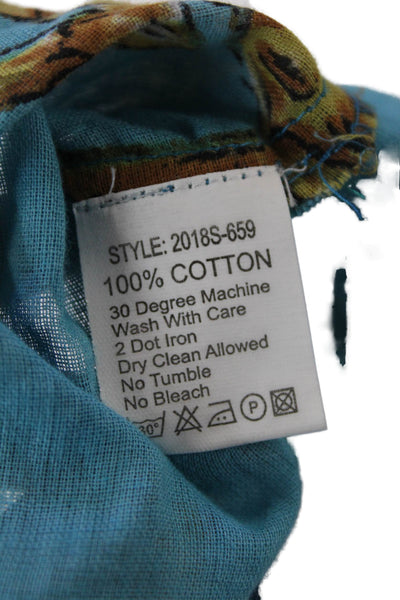 Antica Sartoria By Giacomo Cinque Womens Abstract Shirt Blue Multi Size Small