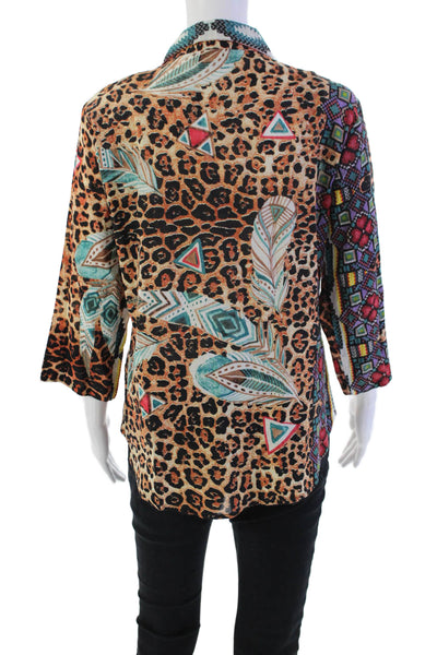 Antica Sartoria By Giacomo Cinque Womens Abstract Shirt Multicolored Medium