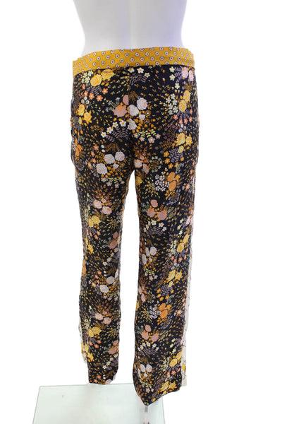 La Prestic Ouiston Womens Silk Abstract Print Button Up Pants Multicolor Size 0