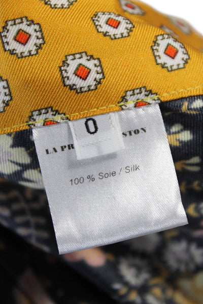 La Prestic Ouiston Womens Silk Abstract Print Button Up Pants Multicolor Size 0