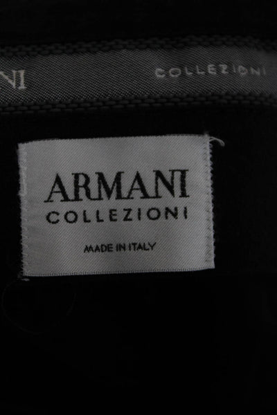 Armani Collezioni Mens Cuffed Creased Straight Leg Dress Pants Black Wool Sz 34