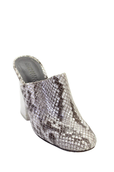 Mercedes Castillo Womens Round Toe Block Heels Snake Print Mules Sandals Size 36