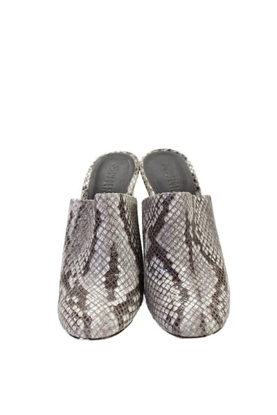 Mercedes Castillo Womens Round Toe Block Heels Snake Print Mules Sandals Size 36