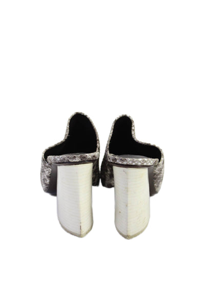 Mercedes Castillo Womens Round Toe Block Heels Snake Print Mules Sandals Size 36