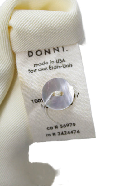 Donni Womens Button Front V Neck Vest Jacket Cream White Size Small