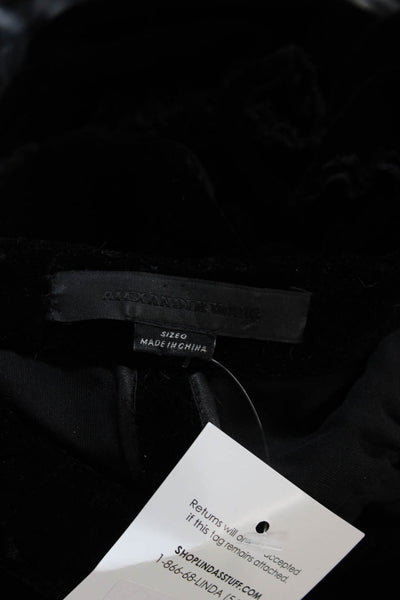 Alexander Wang Womens Long Sleeve Scoop Neck Velvet Sweatshirt Black Size 0