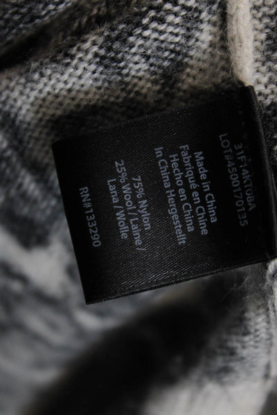 Rachel Zoe Womens Long Sleeve Leopard Print Scoop Neck Sweater Gray Black XS