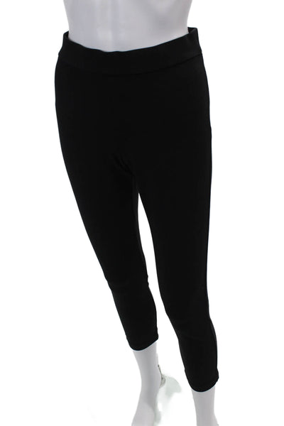 Theory  Womens Solid Elastic Waist Casual Ankle Leggings Black Size L