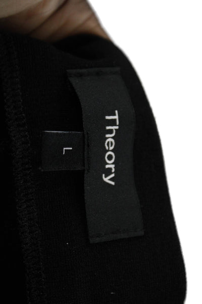 Theory  Womens Solid Elastic Waist Casual Ankle Leggings Black Size L