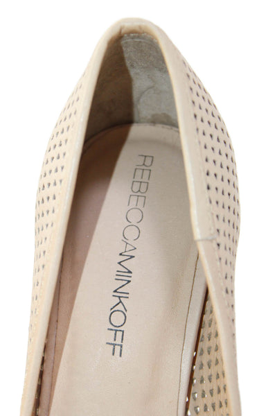 Rebecca Minkoff Womens Cone Heel Platform Laser Cut Pumps Brown Black Size 6