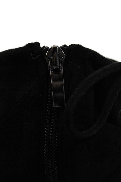 Franco Sarto Women's Round Toe Suede Block Heels Ankle Boots Black Size 7.5