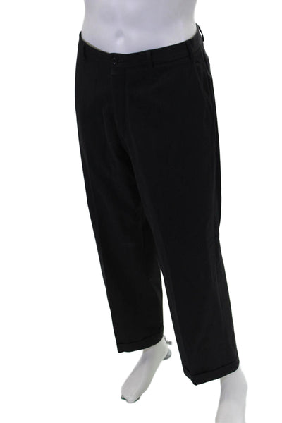 Armani Collezioni Mens Creased Straight Leg Dress Pants Gray Wool Size 34