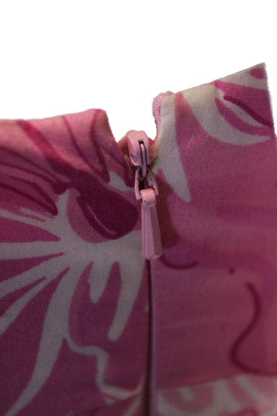Lilly Pulitzer Women's V-Neck Sleeveless Tank Top Blouse Pink Floral Size 0