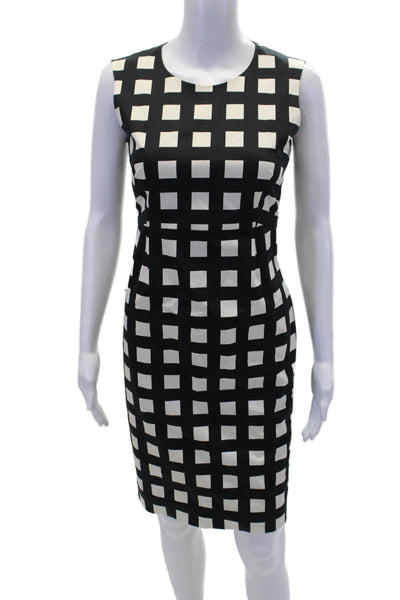 Kate Spade Womens Round Neck Sleeveless Exposed Zip Mini Shift Dress Black Size