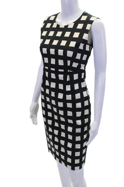 Kate Spade Womens Round Neck Sleeveless Exposed Zip Mini Shift Dress Black Size