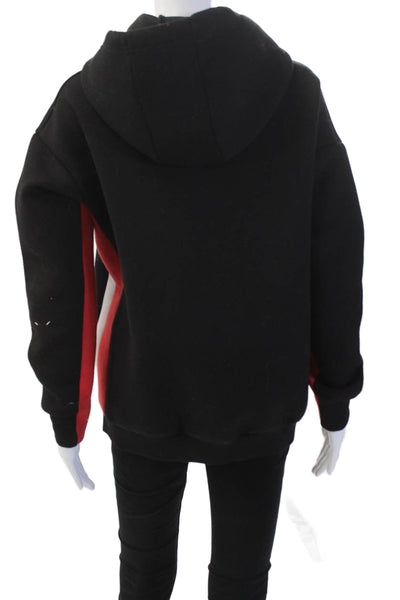 P.E. Nation Unisex Adults Striped Front Pocket Pullover Hoodie Black Size XS