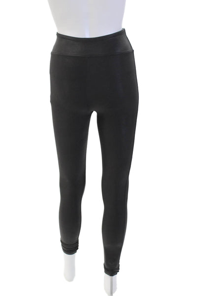 Spanx Womens Stretch Solid Low-Rise Activewear Ankle Leggings Black Size XS