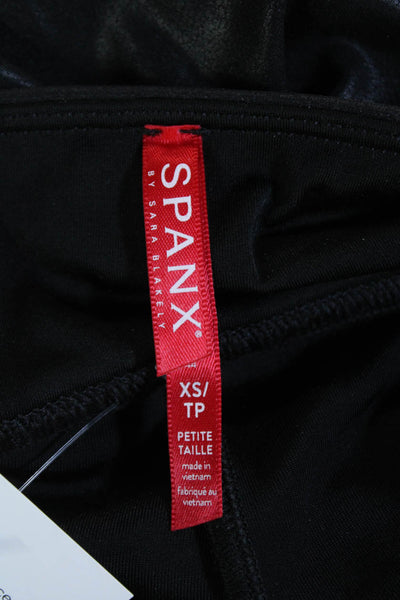 Spanx Womens Stretch Solid Low-Rise Activewear Ankle Leggings Black Size XS