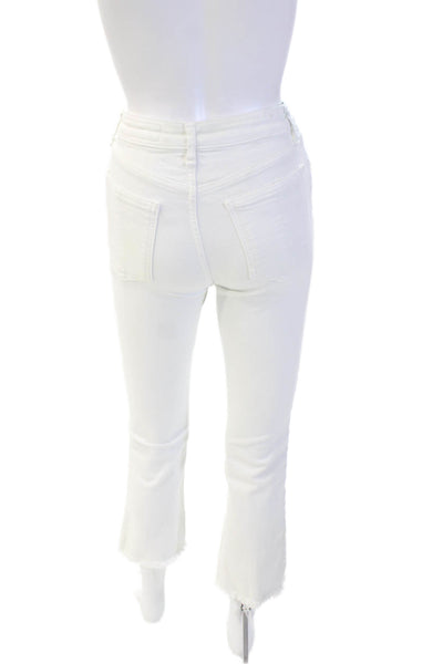 Rag & Bone Womens Cotton High-Rise Five Pocket  Flared Jeans White Size 24