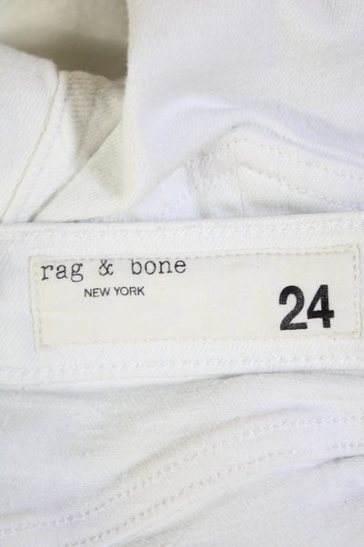 Rag & Bone Womens Cotton High-Rise Five Pocket  Flared Jeans White Size 24