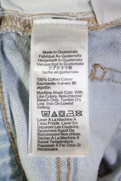 Madewell Womens Cotton Distressed Relaxed Mid-Rise Denim Shorts Blue Size 23