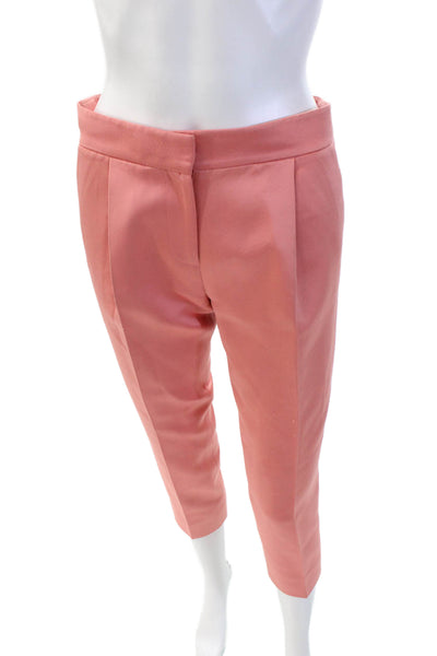 Tibi Womens Pleated Mid-Rise Four Pocket Tapered Pants Trousers Peach Size 0