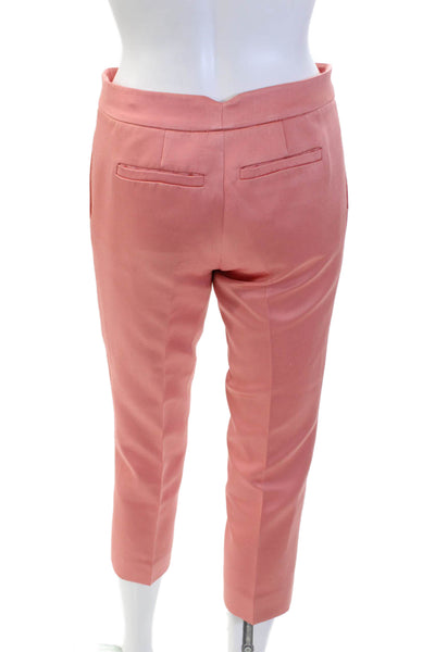 Tibi Womens Pleated Mid-Rise Four Pocket Tapered Pants Trousers Peach Size 0