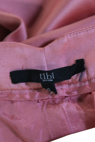 Tibi Womens Pleated Mid-Rise Four Pocket Tapered Pants Trousers Peach Size 0