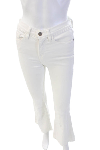 Frame Denim Womens Cotton Denim Mid-Rise Five Pocket Flared Jeans Blue Size 25
